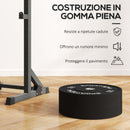 Set 2 Dischi Pesi da 20kg in Gomma con Foro da 2"/5 cm per Manubri e Bilancieri Nero    