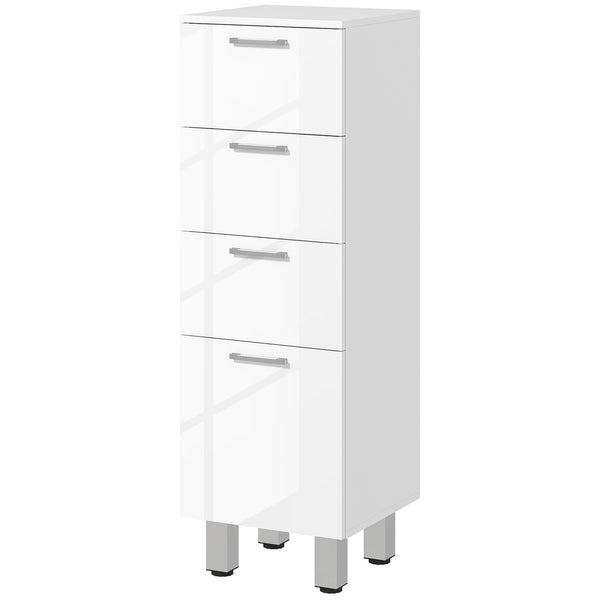 Mobiletto Bagno 4 Cassetti 30x30x93 cm in Truciolato Bianco acquista