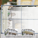 Gazebo Pergola da Giardino 400x300x230 cm  Tetto Retrattile con Luci LED e Fori di Drenaggio Bianco Crema  