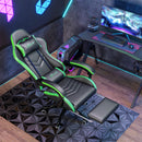 Sedia da Gaming Altezza Regolabile e Schienale Reclinabile 65x65x121-129 cm Nero e Verde   