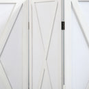 Paravento Separè 4 Ante per Interni 182x170 cm in Legno Bianco 