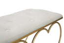 Panca Heart Crema 105x37,5x51,5 cm in Ferro e MDF e Spugna e Poliestere Oro e Rosa