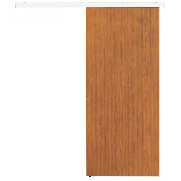 sconto Porta Scorrevole 90x3,5x210 cm con Kit Montaggio e Binario in MDF Effetto Legno Marrone