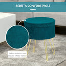 Pouf Poggiapiedi Ø36x45 cm in Velluto  Verde