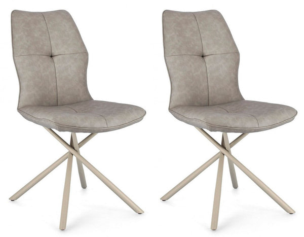 Set 2 Sedie 50x66x94h cm Kepler Pu Tortora acquista