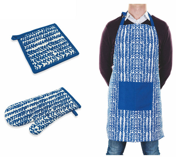 Set aus Baumwollschürze, Handschuh und Topflappen Villa d'Este Home Tivoli Masai online