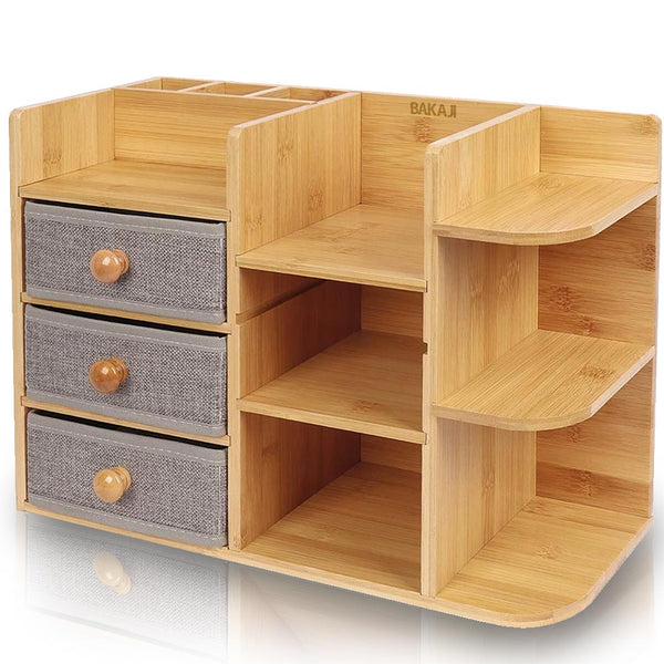 online Organizer Scrivania, Bagno Cosmetici Makeup Mobiletto in Bambù 41 x 17 x 30.5 cm