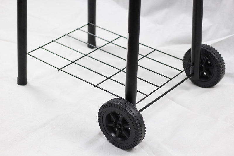 Barbecue a Carbone  con Affumicatore 84x48x116 cm in Acciaio con Ruote Saturnino