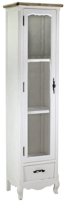 Mobile Vetrina 1 Anta 1 Cassetto in Legno Country