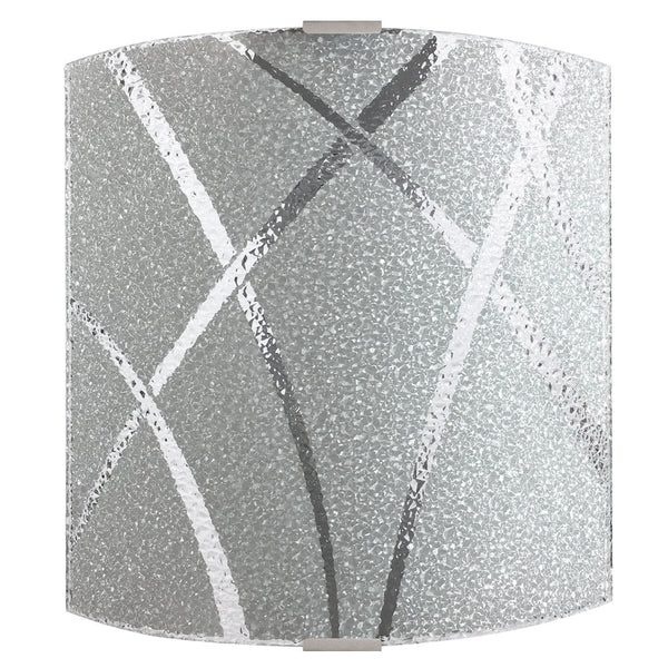 Applikation 1xE27 Silberrahmen Glasplatte Diamontatura Ser.Bi E-Energy Cloe sconto