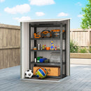 Casetta da Giardino Porta Attrezzi 100x104x160 cm con Porta in Acciaio Galvanizzato Grigio Chiaro      