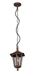 Lampada a Sospensione da Esterno Attacco E27 in Alluminio Ruggine 