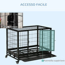 Box per Cani da Interno Esterno con Rotelle 92×62×75 cm 