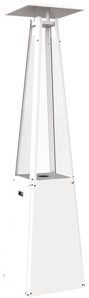 Stufa a Piramide Gas Gpl da Esterno con Vetro in Acciaio Flig Memphis Bianca