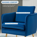 Poltrona Imbottita 63x61x80 cm in Velluto Blu