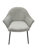 Set 2 Sedie con Braccioli 66x64x83 cm in Poliestere Cassidy Nero-Grigio Chiaro