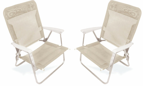Set mit 2 klappbaren Strandstühlen aus Aluminium Soriani Text Ecru sconto