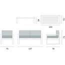 Set da Giardino in Alluminio Vorghini Fortaleza Grigio