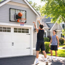 Canestro Basket Esterno a Parete 113x73 cm Cerchio Ø45 cm e Rete in Acciaio e Policarbonato Nero      