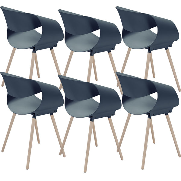 Set 6 Sedie 62x54x74 cm in Polipropilene Diletta Petrolio prezzo