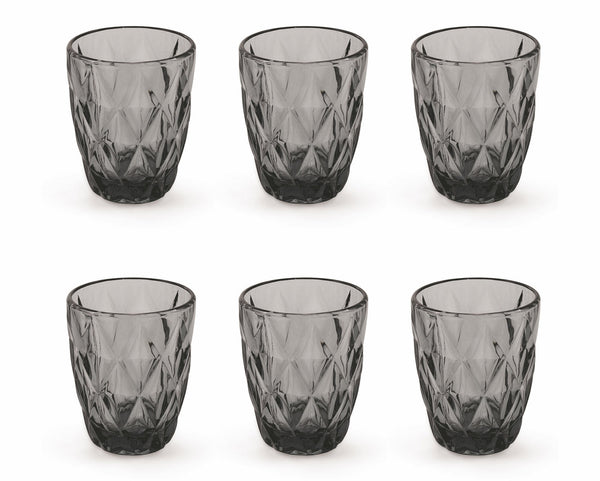 acquista Set 6 Gläser Ø8x10 cm in Villa d'Este Home Tivoli Graues Quarzglas