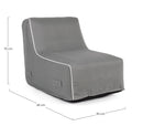 Poltrona Pouf Chaise Lounge Gonfiabile 90x60x70 cm in Poliestere Rihanna Grigio