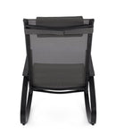 Poltrona a Dondolo da Giardino 60x107x95h cm in Acciaio e Textilene Ercolano Antracite  