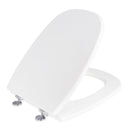 Copriwater Universale 35,5x44,3 cm in MDF Cerniere in Metallo Cromato Square Bianco Lucido