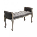 Panca Madelyn in Velluto Taupe 113x48x 45/60 h cm in Legno Tortora