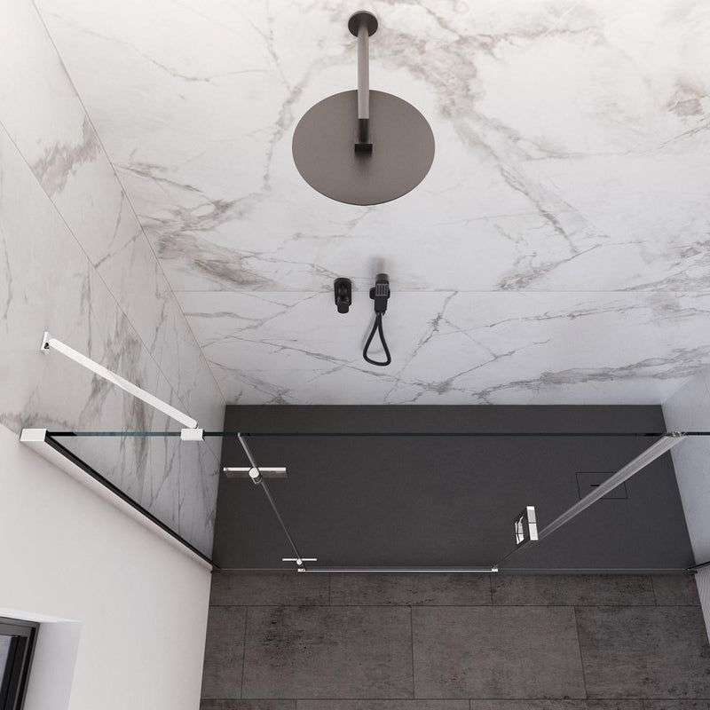 Porta Parete Doccia 1 Anta Battente in Cristallo Trasparente 8mm H195 Bonussi Leonie Varie Misure