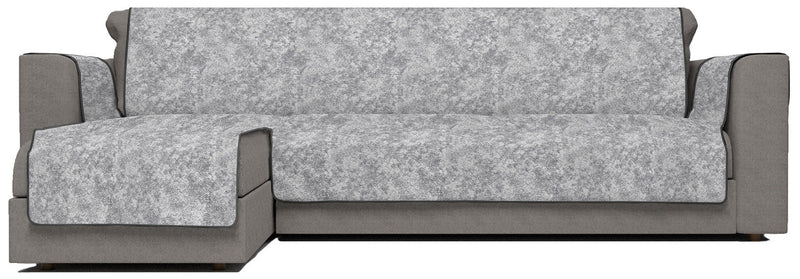 Copridivano con Penisola Sinistra in Poliestere e Cotone Grigio Scuro Varie Misure