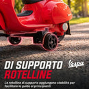 Moto Elettrica per Bambini 1,5-3 Anni Licenza Piaggio Mini Vespa GTS 66,5x38x52 cm 6 V con Batteria al Litio 2,5 km/h Max 25 kg Rossa      