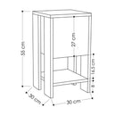Comodino 1 Anta 30x30x55 cm in MDF Ema Bianco Tortora