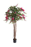 Bouganville 152 cm 252 Fiori Artificiali con Vaso Rosa