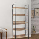 Libreria in Legno 73x176x35 cm Scaffale 5 Ripiani per Ufficio Rovere