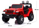 Macchina Elettrica per Bambini 12V 2 Posti con Licenza Jeep Wrangler Rubicon Rossa