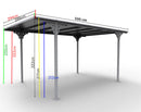 Box Auto da Esterno 3x4,8 m in Alluminio Copertura in Policarbonato 6mm