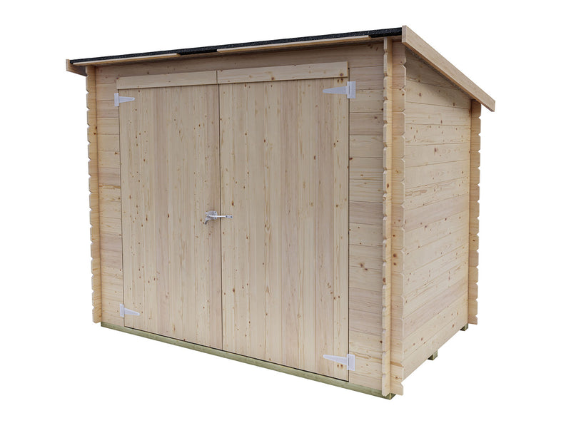 Casetta Box da Giardino Addossata 218x130x146-167A cm Bh16 Eureka in Legno di Abete PEFC 