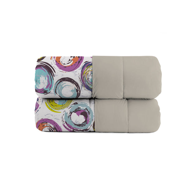 Trapunta Invernale Stampata in Microfibra 200gr Double Face Cerchi Astratti Varie Misure acquista