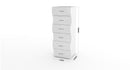 Cassettiera Alta 6 Cassetti 50x40x121,5 cm Onda 6C Bianco Lucido  