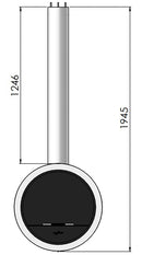 Camino a Bioetanolo Sospeso 218,6xØ70x35 cm Incyrcle Bianco con Vetro
