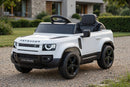 Macchina Elettrica per Bambini Licenza Land Rover Defender Small 12V con Telecomando Bianco