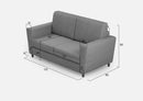 Divano 2 Posti 172x85x85 cm Yasel in Tessuto Grigio