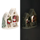 Casetta in Resina bianco con Led e gnomi cm 40x23xh44