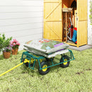 Carrello da Giardino 104x54x51 cm con Capacità 200 kg e Pareti Laterali Rimovibili in Acciaio Verde e Giallo      
