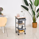 Carrello da Cucina Portavivande 37x37x76 cm in Legno di Pino e MDF Grigio