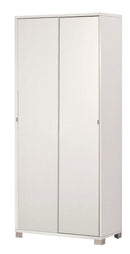Armadio 2 Ante Scorrevoli 82x190x42 cm Bianco Fiammato