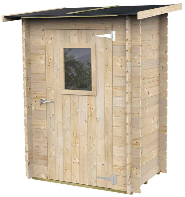 Gartenbox für Werkzeuge 146 x 98 cm mit Fenstertür aus Naturholz online