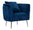 Bucharest Electric Blue Sessel 76x74x73 cm aus Playwood Schwammstoff und blauem und goldenem Metall