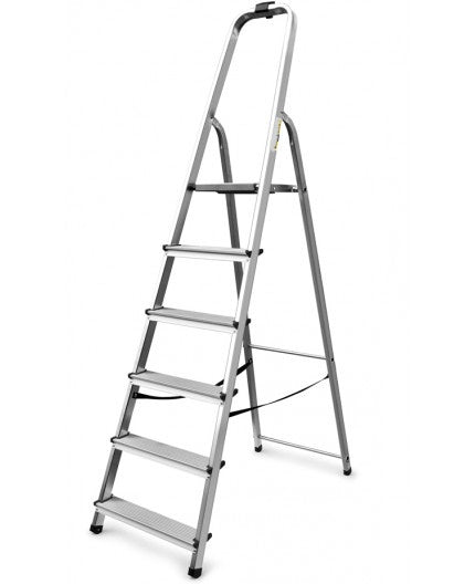 acquista Scaletto Scala Richiudibile 6 Gradini Portata Max 125 Kg in Alluminio